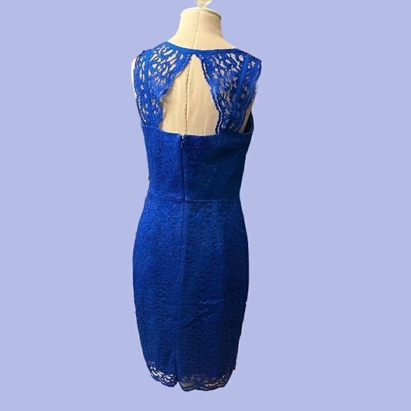 Cynthia Steffe Blue Lace Covered Cocktail Dress / SZ: 6 - Picture 4 of 8